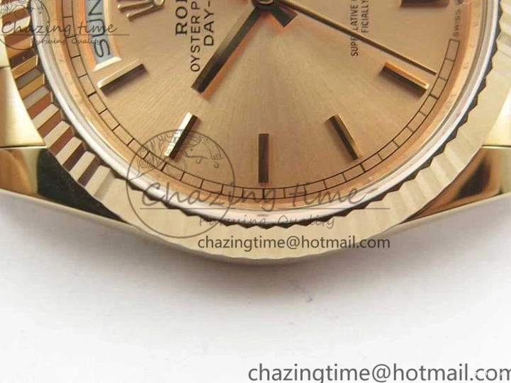 0108 Day-Date 36 RG 128239 Bp Maker Best Edition Pink Dial on RG President Bracelet Sporty 3136